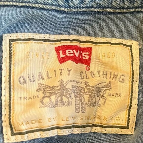 Levi’s Vintage Mens Denim Red Tag Two Horse Logo & 1850 Two Pocket Button Up Sz - Picture 8 of 12